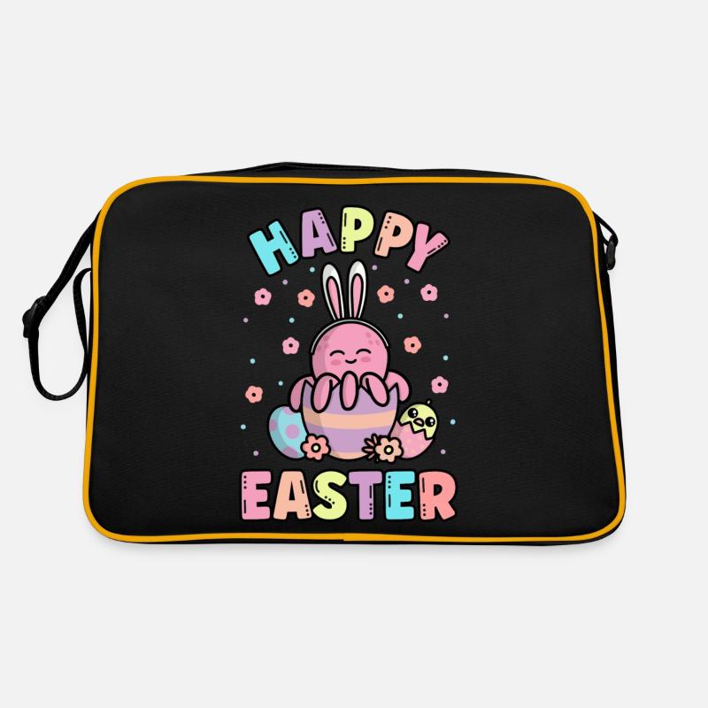 Happy Easter Octopus With Rabbit Ears Spring Retro Bag
