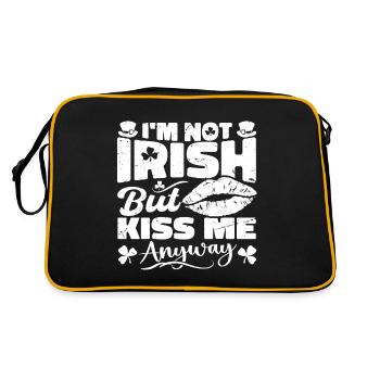 I'm Not Irish But Kiss Me Anyway St. Patrick's Day - Retro Tasche - Schwarz/Gold - Hinten