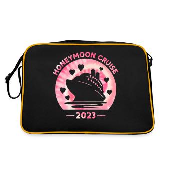 Croisière lune de miel 2023 Tie Dye Print Voyage en famille - Sac Retro - noir/or - Dos