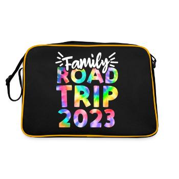Road Trip en famille 2023 Tie Dye Print Voyage en famille - Sac Retro - noir/or - Dos