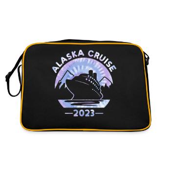 Alaska Cruise 2023 Tie Dye Print Voyage en famille - Sac Retro - noir/or - Dos