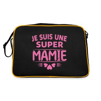 Super Mamie Cadeau de Noël Fête des Grands Mères - Sac Retro - noir/or - Dos