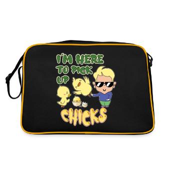 Je suis ici pour ramasser des poussins - Sac Retro - noir/or - Dos