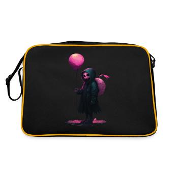 Squelette effrayant - Fille gothique avec un ballon rose - Sac Retro - noir/or - Dos