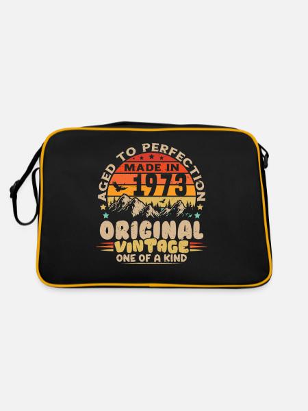 Jahrgang 1973 Geburtstagsgeschenk 1973 - Retro Tasche - Schwarz/Gold