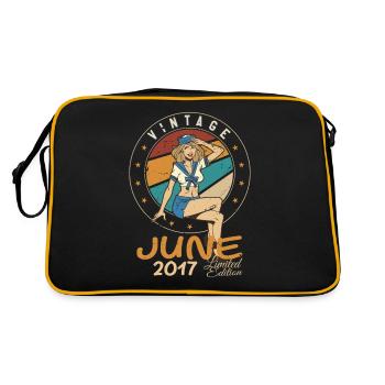 Millésime 2017 - Né en Juin 2017 - Sac Retro - noir/or - Dos