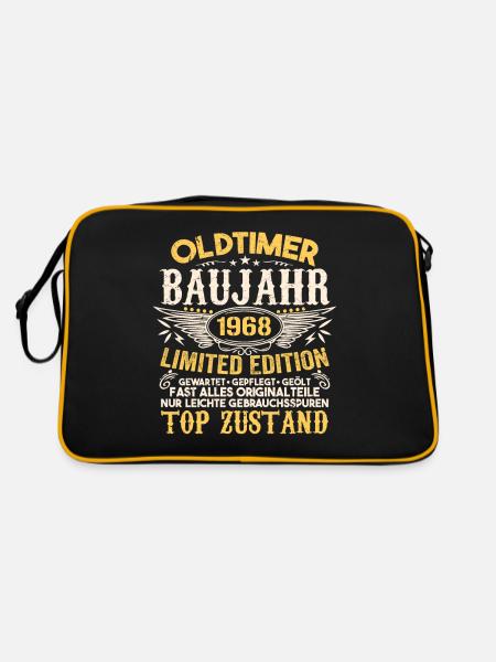 Original 1968 Jahrgang Retro Geburtstag Vintage - Retro Tasche - Schwarz/Gold