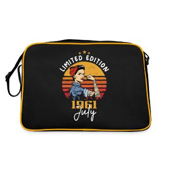 Juillet 1961 - Anniversaire en juillet 1961 Cadeau - Sac Retro - noir/or - Dos