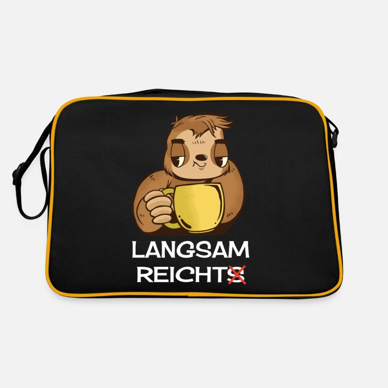 Lustiges Faultier Kaffee Spruch Langsam Reichts Retro Tasche
