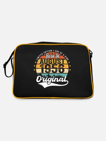 Août 1956 Idées cadeaux d’anniversaire 1956 Août - Sac Retro - noir/or - Dos
