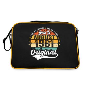 August 1981 Geburtstag Geschenkideen 1981 August - Retro Tasche - Schwarz/Gold - Hinten