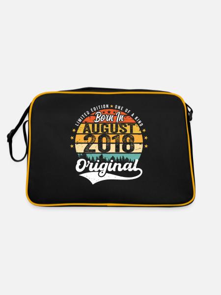 August 2018 Geburtstag Geschenkideen 2018 August - Retro Tasche - Schwarz/Gold - Hinten
