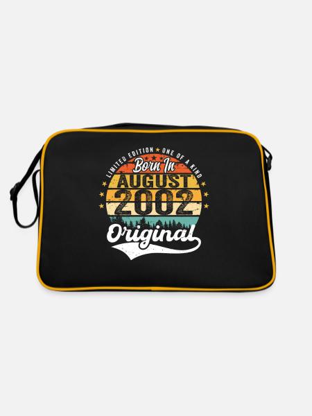 August 2002 Geburtstag Geschenkideen 2002 August - Retro Tasche - Schwarz/Gold - Hinten