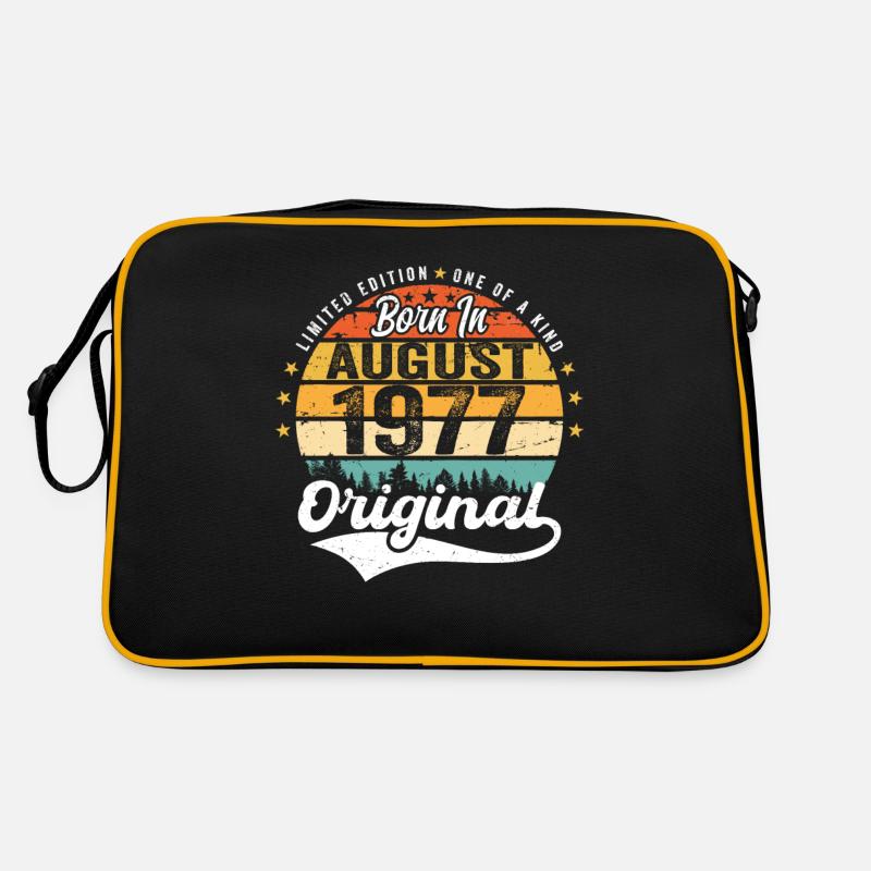 August 1977 Geburtstag Geschenkideen 1977 August - Retro Tasche - Schwarz/Gold