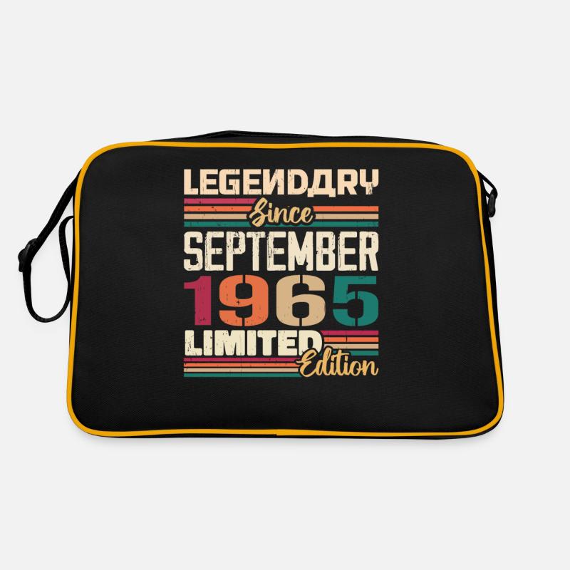 September 1965 Jubiläum 1965 September Geschenk - Retro Tasche - Schwarz/Gold