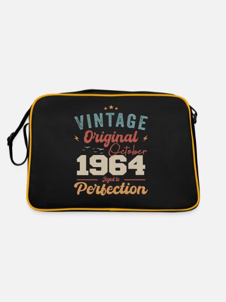 Oktober 1964 Geburtstagsgeschenk 1964 Oktober - Retro Tasche - Schwarz/Gold