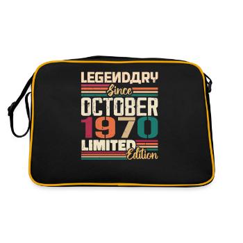 Millésime des années 1970 d’octobre - Cadeau d’anniversaire des années 1970 - Sac Retro - noir/or - Dos