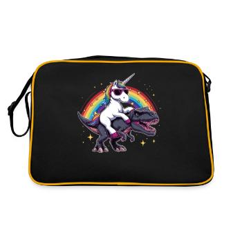 Unicorn Dinosaur T-Rex Gift for Girl Fun - Retro Bag - black/gold - Back