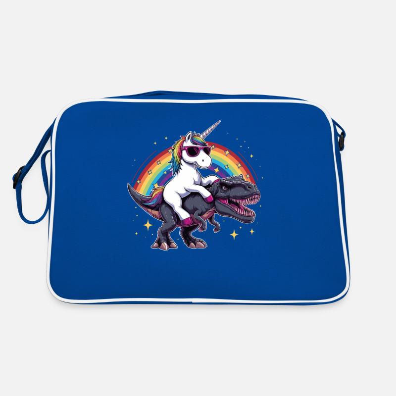 Einhorn-Dinosaurier-T-Rex-Geschenk für Mädchenspaß Retro Tasche