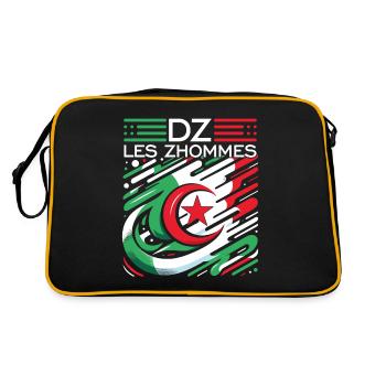 DZ Les Zhommes Algérie Supporter Algérien Djazair - Sac Retro - noir/or - Dos