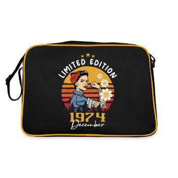December 1974 Birthday Present December 1974 - Retro Bag - black/gold - Back