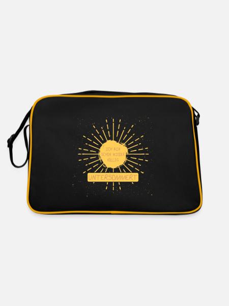 Ich bin schon wieder völlig untersommert - Retro Tasche - Schwarz/Gold - Hinten