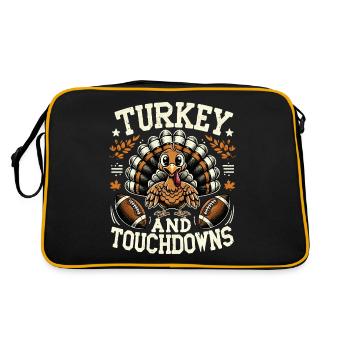 Dinde Thanksgiving Humour Football Américain - Sac Retro - noir/or - Dos