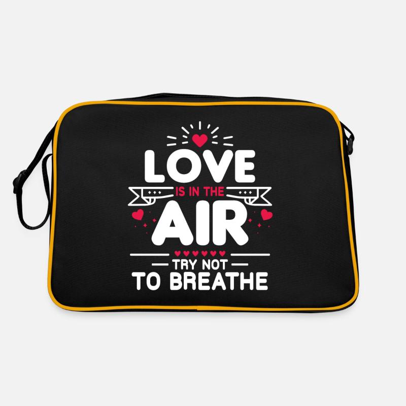 L'amour Est Dans L'air Ne Respire Pas St Valentin - Sac Retro - noir/or