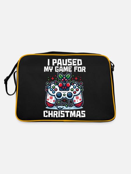 Game on Break for Christmas Gift Humor Geek - Retro Bag - black/gold - Back