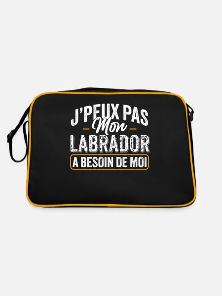 J'Peux Pas Mon Labrador A Besoin De Moi - Sac Retro - noir/or - Dos