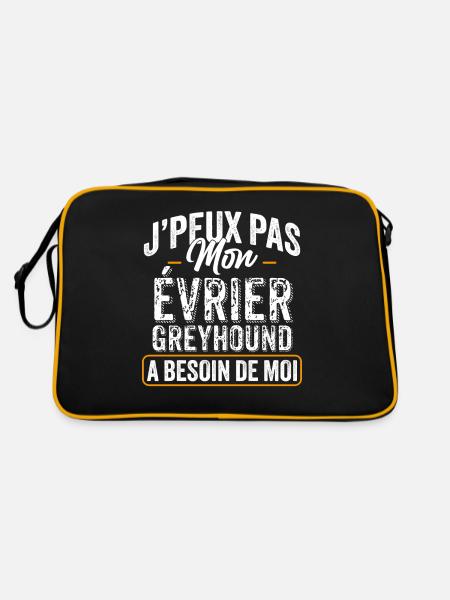 J'Peux Pas Mon Évrier Greyhound A Besoin De Moi - Sac Retro - noir/or - Dos