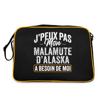 J'Peux Pas Mon Malamute d'Alaska A Besoin De Moi - Sac Retro - noir/or - Dos