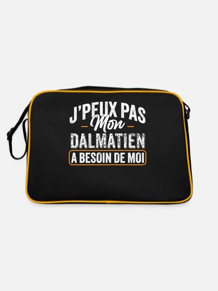 J'Peux Pas Mon Dalmatien A Besoin De Moi - Sac Retro - noir/or - Dos