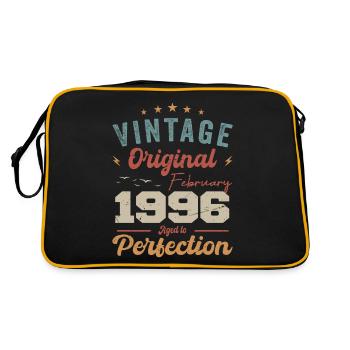 Né en février 1996 millésime 1996 anniversaire - Sac Retro - noir/or - Dos