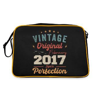 Né en février 2017 millésime 2017 anniversaire - Sac Retro - noir/or - Dos