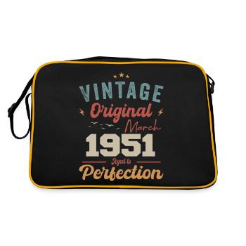 März 1951 Jahrgang geboren Vintage Geburtstag - Retro Tasche - Schwarz/Gold - Hinten