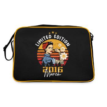 Femmes en Mars 2016 Né Anniversaire 2016 - Sac Retro - noir/or - Dos
