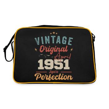 Vintage Geboren im April 1951 Geburtstagsgeschenk - Retro Tasche - Schwarz/Gold - Hinten