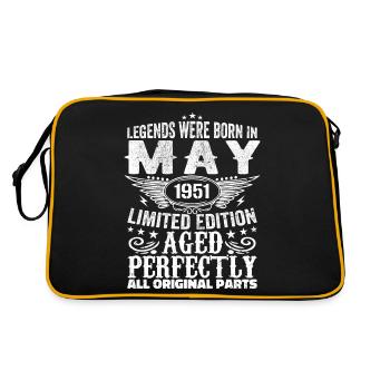 May 1951 Birthday Present May 1951 May - Retro Bag - black/gold - Back