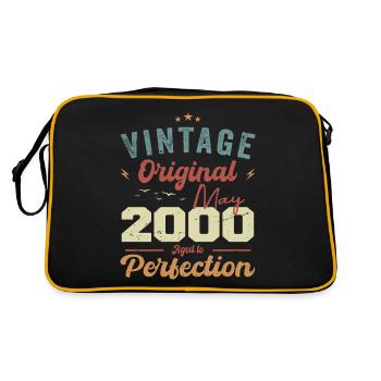Mai 2000 Geburtstag Mai 2000 Geschenk Mai 2000 - Retro Tasche - Schwarz/Gold - Hinten