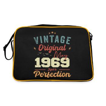 Mai 1969 Geburtstag Mai 1969 Geschenk Mai 1969 - Retro Tasche - Schwarz/Gold - Hinten