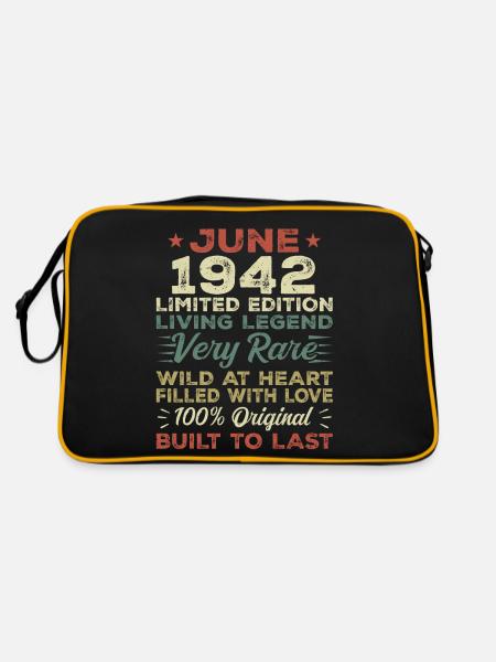 Juin 1942 Anniversaire Juin 1942 Cadeau Juin 1942 - Sac Retro - noir/or - Dos