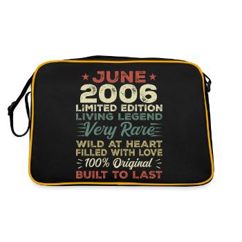 Juni 2006 Geburtstag Juni 2006 Geschenk Juni 2006 - Retro Tasche - Schwarz/Gold - Hinten