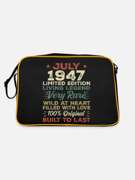 Cadeau Juillet 1947 Jubilé Juillet 1947 Anniversaire - Sac Retro - noir/or - Dos