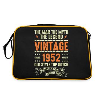 1952 Jubiläumsgeschenk Jahrgang 1952 Vintage 1952 - Retro Tasche - Schwarz/Gold - Hinten