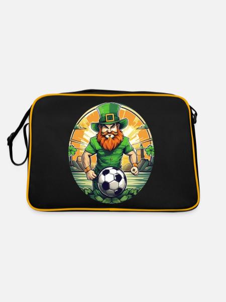 Football Trèfle de la Saint-Patrick - Sac Retro - noir/or - Dos