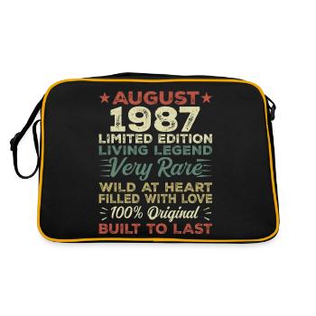 August 1987 - Geschenkidee Für August 1987 - 1987 - Retro Tasche - Schwarz/Gold - Hinten