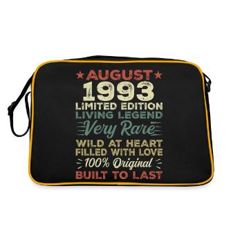 August 1993 - Geschenkidee Für August 1993 - 1993 - Retro Tasche - Schwarz/Gold - Hinten
