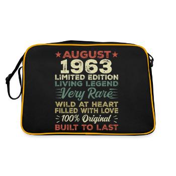 August 1963 - Geschenkidee Für August 1963 - 1963 - Retro Tasche - Schwarz/Gold - Hinten