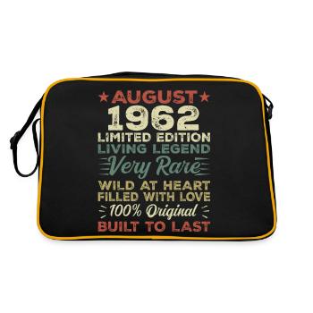 August 1962 - Geschenkidee Für August 1962 - 1962 - Retro Tasche - Schwarz/Gold - Hinten